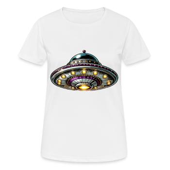 ufo - Frauen T-Shirt atmungsaktiv - Weiß - Vorne - AI Model Female 172 dark (172cm)