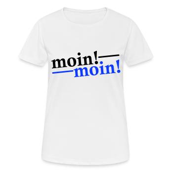 Moin Moin Gruß - Frauen T-Shirt atmungsaktiv - Weiß - Vorne - AI Model Female 172 dark (172cm)