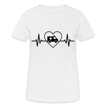 Notfall-Krankenwagen Rettung Herz-Krankenwagen - Frauen T-Shirt atmungsaktiv - Weiß - Vorne - AI Model Female 172 dark (172cm)