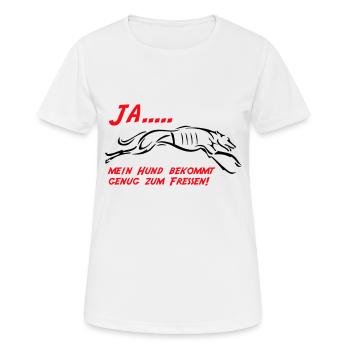 Mein Hund bekommt genug zu fressen - Frauen T-Shirt atmungsaktiv - Weiß - Vorne - AI Model Female 172 dark (172cm)