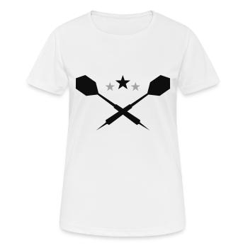 Dart Pfeile - zweifarbig - Frauen T-Shirt atmungsaktiv - Weiß - Vorne - AI Model Female 172 dark (172cm)
