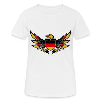 deutschlandwappen - Frauen T-Shirt atmungsaktiv - Weiß - Vorne - AI Model Female 172 dark (172cm)
