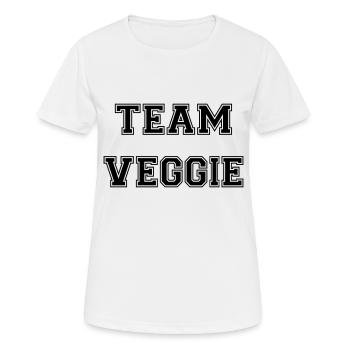 Team Veggie - Frauen T-Shirt atmungsaktiv - Weiß - Vorne - AI Model Female 172 dark (172cm)