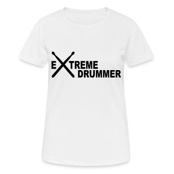drums - Women's Breathable T-Shirt - white - Front - AI Model Female 172 dark (172cm)