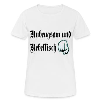 unbeugsan rebellisch - Frauen T-Shirt atmungsaktiv - Weiß - Vorne - AI Model Female 172 dark (172cm)