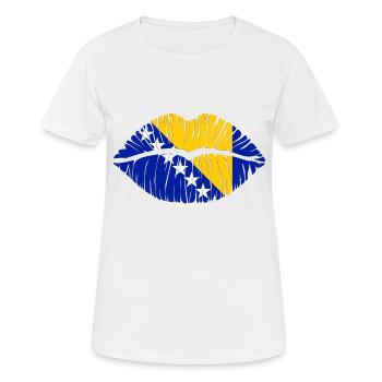 Kuss Bosnien und Herzegowina - Frauen T-Shirt atmungsaktiv - Weiß - Vorne - AI Model Female 172 dark (172cm)