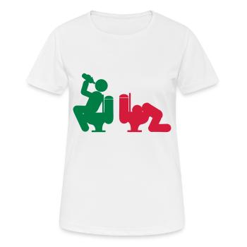 Alkohol trinken Humor Scheiße ich erbrach Toilette Toilette - Frauen T-Shirt atmungsaktiv - Weiß - Vorne - AI Model Female 172 dark (172cm)