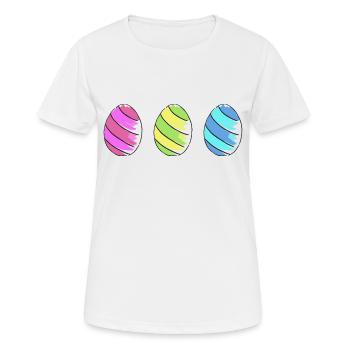 Les oeufs de Pâques oeufs de ostern75 Oeufs - T-shirt respirant Femme - blanc - Devant - AI Model Female 172 dark (172cm)