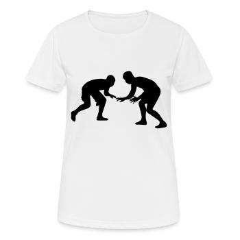 Ringen - Frauen T-Shirt atmungsaktiv - Weiß - Vorne - AI Model Female 172 dark (172cm)
