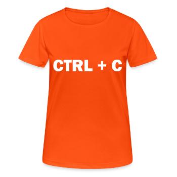 CTRL + C - T-shirt respirant Femme - orange néon - Devant - AI Model Female 172 dark (172cm)