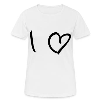 I love - Women's Breathable T-Shirt - white - Front - AI Model Female 172 dark (172cm)