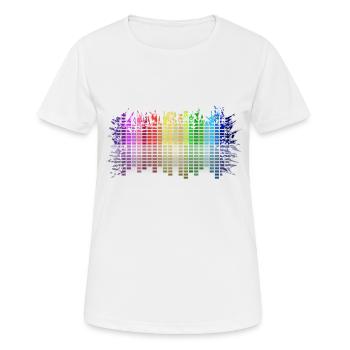 Streu-Equalizer - Frauen T-Shirt atmungsaktiv - Weiß - Vorne - AI Model Female 172 dark (172cm)