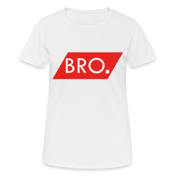 BRO - Frauen T-Shirt atmungsaktiv - Weiß - Vorne - AI Model Female 172 dark (172cm)