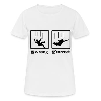 SKY DIVING - richtig / falsch - Frauen T-Shirt atmungsaktiv - Weiß - Vorne - AI Model Female 172 dark (172cm)