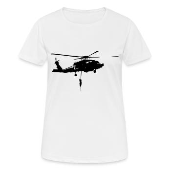 Helico intervention forces speciales - T-shirt respirant Femme - blanc - Devant - AI Model Female 172 dark (172cm)