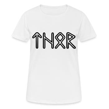 Wikinger Thor - Frauen T-Shirt atmungsaktiv - Weiß - Vorne - AI Model Female 172 dark (172cm)