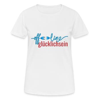 offline glücklichsein - Frauen T-Shirt atmungsaktiv - Weiß - Vorne - AI Model Female 172 dark (172cm)