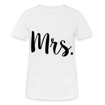 Mrs. - Frauen T-Shirt atmungsaktiv - Weiß - Vorne - AI Model Female 172 dark (172cm)