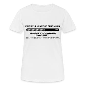 KRITIK ZUR KENNTNIS GENOMMEN ★ hq 1c Vektor - Frauen T-Shirt atmungsaktiv - Weiß - Vorne - AI Model Female 172 dark (172cm)