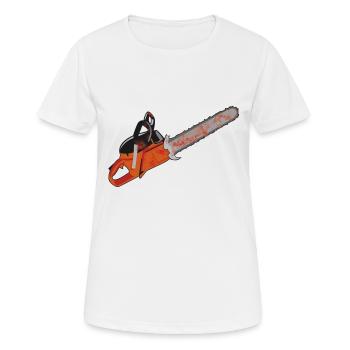chainsaw - Women's Breathable T-Shirt - white - Front - AI Model Female 172 dark (172cm)