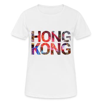 Hongkong - Frauen T-Shirt atmungsaktiv - Weiß - Vorne - AI Model Female 172 dark (172cm)