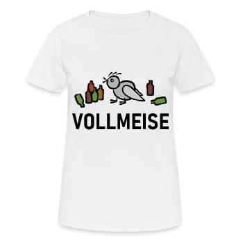 Humor - Vogel trinkt - Vollmeise - Meise ist Voll - Frauen T-Shirt atmungsaktiv - Weiß - Vorne - AI Model Female 172 dark (172cm)