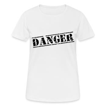 danger danger danger attention - T-shirt respirant Femme - blanc - Devant - AI Model Female 172 dark (172cm)