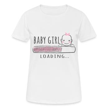 Cadeau pour enceinte, bébé fille, fille - T-shirt respirant Femme - blanc - Devant - AI Model Female 172 dark (172cm)