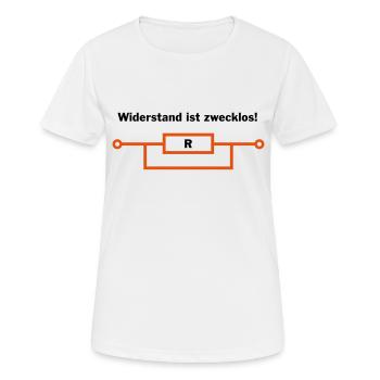 Widerstand ist zwecklos! - Frauen T-Shirt atmungsaktiv - Weiß - Vorne - AI Model Female 172 dark (172cm)