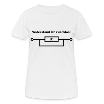 Widerstand ist zwecklos! - Frauen T-Shirt atmungsaktiv - Weiß - Vorne - AI Model Female 172 dark (172cm)