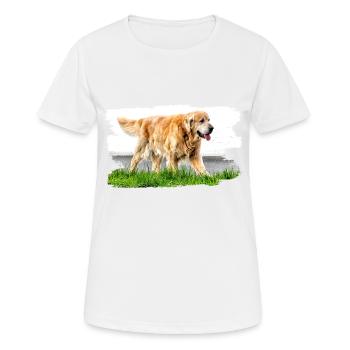 Golden Retrievers sont robustes et résistants aux intempéries - T-shirt respirant Femme - blanc - Devant - AI Model Female 172 dark (172cm)