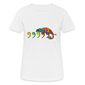 comma chameleon - T-shirt respirant Femme - blanc - Devant - AI Model Female 172 dark (172cm)