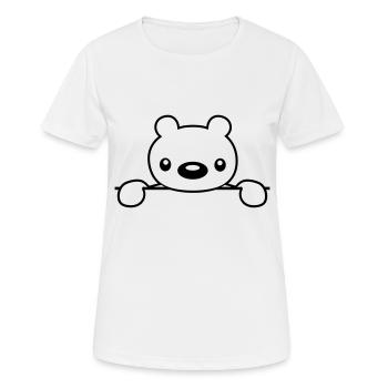 text feld suesser teddybaer haelt - Frauen T-Shirt atmungsaktiv - Weiß - Vorne - AI Model Female 172 dark (172cm)