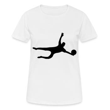 torwart - Frauen T-Shirt atmungsaktiv - Weiß - Vorne - AI Model Female 172 dark (172cm)