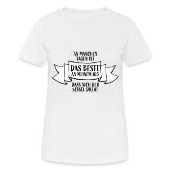 Das Beste an meinem Job - Home Office Humor - Frauen T-Shirt atmungsaktiv - Weiß - Vorne - AI Model Female 172 dark (172cm)