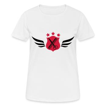 Friseur - Friseur - Schminktisch - Frauen T-Shirt atmungsaktiv - Weiß - Vorne - AI Model Female 172 dark (172cm)