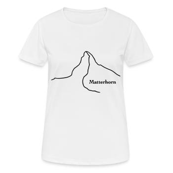 Matterhorn mit Text - Frauen T-Shirt atmungsaktiv - Weiß - Vorne - AI Model Female 172 dark (172cm)