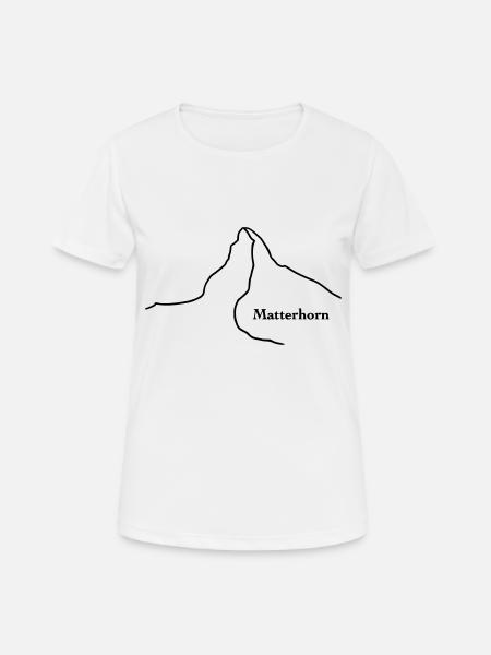 Matterhorn mit Text - Frauen T-Shirt atmungsaktiv - Weiß