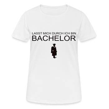 Bachelor - Frauen T-Shirt atmungsaktiv - Weiß - Vorne - AI Model Female 172 dark (172cm)