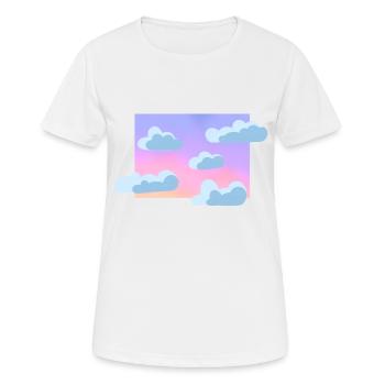 Pastell Wolkenhimmel - Frauen T-Shirt atmungsaktiv - Weiß - Vorne - AI Model Female 172 dark (172cm)