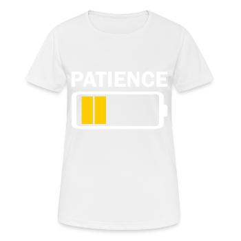 Patience Batterie Faible - T-shirt respirant Femme - blanc - Devant - AI Model Female 172 dark (172cm)
