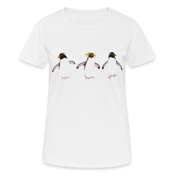 Penguins Rock jumping (trio) - T-shirt respirant Femme - blanc - Devant - AI Model Female 172 dark (172cm)
