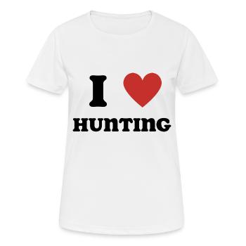 I Love Hunting - Frauen T-Shirt atmungsaktiv - Weiß - Vorne - AI Model Female 172 dark (172cm)