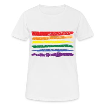 Pride LGBT LGBTQ Queer Ally Gay Lesbiennes Vintag - T-shirt respirant Femme - blanc - Devant - AI Model Female 172 dark (172cm)