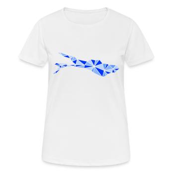 Bodensee | Polygonal | Blau - Frauen T-Shirt atmungsaktiv - Weiß - Vorne - AI Model Female 172 dark (172cm)