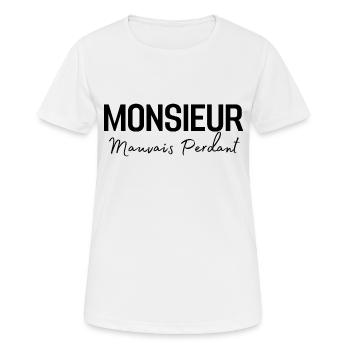 Monsieur mauvais perdant - T-shirt respirant Femme - blanc - Devant - AI Model Female 172 dark (172cm)