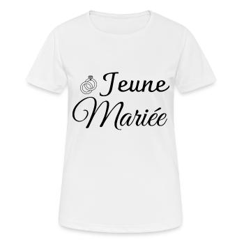 Jeune Mariée - T-shirt respirant Femme - blanc - Devant - AI Model Female 172 dark (172cm)