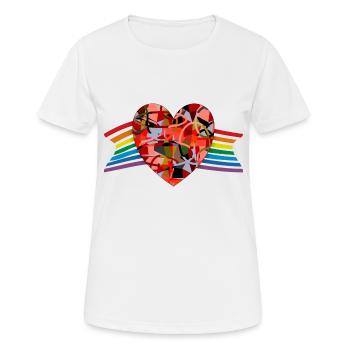 Cœur - T-shirt respirant Femme - blanc - Devant - AI Model Female 172 dark (172cm)