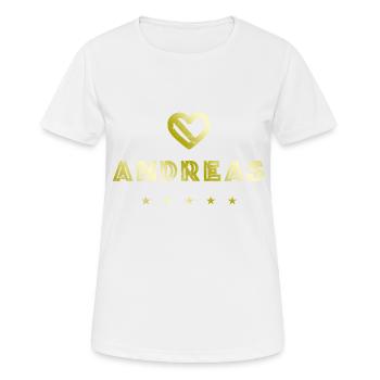 Andreas Herz - Frauen T-Shirt atmungsaktiv - Weiß - Vorne - AI Model Female 172 dark (172cm)