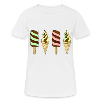 Eis - Frauen T-Shirt atmungsaktiv - Weiß - Vorne - AI Model Female 172 dark (172cm)